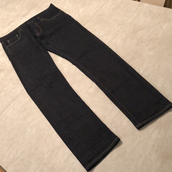 Express Men's Slim Fit Straight Leg 5 Pockets Black Jeans Size 32X34 - Picture 2 of 12